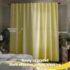 imageNICETOWN 100 Blackout Window Curtain Panels Cold and Full Light Blocking Drapes with Black Liner for Nursery 84 Inches Drop Thermal Insulated Draperies Pure White 2 Pieces 52 inches WidePaler Yellow