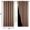 imageNICETOWN 100 Blackout Window Curtain Panels Cold and Full Light Blocking Drapes with Black Liner for Nursery 84 Inches Drop Thermal Insulated Draperies Pure White 2 Pieces 52 inches WideCappuccino