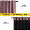 imageNICETOWN 100 Blackout Window Curtain Panels Cold and Full Light Blocking Drapes with Black Liner for Nursery 84 Inches Drop Thermal Insulated Draperies Pure White 2 Pieces 52 inches WideDry Rose