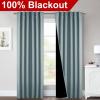 imageNICETOWN 100 Blackout Window Curtain Panels Cold and Full Light Blocking Drapes with Black Liner for Nursery 84 Inches Drop Thermal Insulated Draperies Pure White 2 Pieces 52 inches WideGreyish Blue