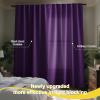 imageNICETOWN 100 Blackout Window Curtain Panels Cold and Full Light Blocking Drapes with Black Liner for Nursery 84 Inches Drop Thermal Insulated Draperies Pure White 2 Pieces 52 inches WideRoyal Purple