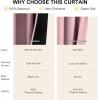 imageNICETOWN 100 Blackout Window Curtain Panels Cold and Full Light Blocking Drapes with Black Liner for Nursery 84 Inches Drop Thermal Insulated Draperies Pure White 2 Pieces 52 inches WideDry Rose