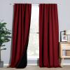 imageNICETOWN 100 Blackout Window Curtain Panels Cold and Full Light Blocking Drapes with Black Liner for Nursery 84 Inches Drop Thermal Insulated Draperies Pure White 2 Pieces 52 inches WideBurgundy Red