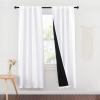 imageNICETOWN 100 Blackout Window Curtain Panels Cold and Full Light Blocking Drapes with Black Liner for Nursery 84 Inches Drop Thermal Insulated Draperies Pure White 2 Pieces 52 inches WidePure White