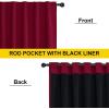 imageNICETOWN 100 Blackout Window Curtain Panels Cold and Full Light Blocking Drapes with Black Liner for Nursery 84 Inches Drop Thermal Insulated Draperies Pure White 2 Pieces 52 inches WideWine Red