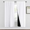 imageNICETOWN 100 Blackout Window Curtain Panels Cold and Full Light Blocking Drapes with Black Liner for Nursery 84 Inches Drop Thermal Insulated Draperies Pure White 2 Pieces 52 inches WidePure White