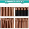 imageNICETOWN 100 Blackout Window Curtain Panels Cold and Full Light Blocking Drapes with Black Liner for Nursery 84 Inches Drop Thermal Insulated Draperies Pure White 2 Pieces 52 inches WideBurnt Orange