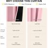 imageNICETOWN 100 Blackout Window Curtain Panels Cold and Full Light Blocking Drapes with Black Liner for Nursery 84 Inches Drop Thermal Insulated Draperies Pure White 2 Pieces 52 inches WideCrystal Pink
