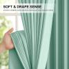 imageNICETOWN 100 Blackout Window Curtain Panels Cold and Full Light Blocking Drapes with Black Liner for Nursery 84 Inches Drop Thermal Insulated Draperies Pure White 2 Pieces 52 inches WideAqua Blue