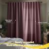 imageNICETOWN 100 Blackout Window Curtain Panels Cold and Full Light Blocking Drapes with Black Liner for Nursery 84 Inches Drop Thermal Insulated Draperies Pure White 2 Pieces 52 inches WideDry Rose