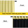 imageNICETOWN 100 Blackout Window Curtain Panels Cold and Full Light Blocking Drapes with Black Liner for Nursery 84 Inches Drop Thermal Insulated Draperies Pure White 2 Pieces 52 inches WidePaler Yellow