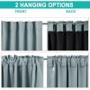 imageNICETOWN 100 Blackout Window Curtain Panels Cold and Full Light Blocking Drapes with Black Liner for Nursery 84 Inches Drop Thermal Insulated Draperies Pure White 2 Pieces 52 inches WideGreyish Blue