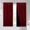 imageNICETOWN 100 Blackout Window Curtain Panels Cold and Full Light Blocking Drapes with Black Liner for Nursery 84 Inches Drop Thermal Insulated Draperies Pure White 2 Pieces 52 inches WideBurgundy Red