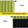 imageNICETOWN 100 Blackout Window Curtain Panels Cold and Full Light Blocking Drapes with Black Liner for Nursery 84 Inches Drop Thermal Insulated Draperies Pure White 2 Pieces 52 inches WideFresh Green