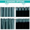 imageNICETOWN 100 Blackout Window Curtain Panels Cold and Full Light Blocking Drapes with Black Liner for Nursery 84 Inches Drop Thermal Insulated Draperies Pure White 2 Pieces 52 inches WideSea Teal