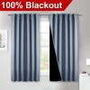 imageNICETOWN 100 Blackout Window Curtain Panels Cold and Full Light Blocking Drapes with Black Liner for Nursery 84 Inches Drop Thermal Insulated Draperies Pure White 2 Pieces 52 inches WideStone Blue