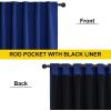 imageNICETOWN 100 Blackout Window Curtain Panels Cold and Full Light Blocking Drapes with Black Liner for Nursery 84 Inches Drop Thermal Insulated Draperies Pure White 2 Pieces 52 inches WideNavy Blue