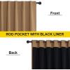 imageNICETOWN 100 Blackout Window Curtain Panels Cold and Full Light Blocking Drapes with Black Liner for Nursery 84 Inches Drop Thermal Insulated Draperies Pure White 2 Pieces 52 inches WideGold Brown