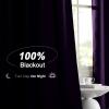 imageNICETOWN 100 Blackout Window Curtain Panels Cold and Full Light Blocking Drapes with Black Liner for Nursery 84 Inches Drop Thermal Insulated Draperies Pure White 2 Pieces 52 inches WideRoyal Purple