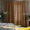 imageNICETOWN 100 Blackout Window Curtain Panels Cold and Full Light Blocking Drapes with Black Liner for Nursery 84 Inches Drop Thermal Insulated Draperies Pure White 2 Pieces 52 inches WideGold Brown