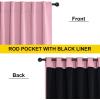 imageNICETOWN 100 Blackout Window Curtain Panels Cold and Full Light Blocking Drapes with Black Liner for Nursery 84 Inches Drop Thermal Insulated Draperies Pure White 2 Pieces 52 inches WideCrystal Pink