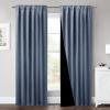 imageNICETOWN 100 Blackout Window Curtain Panels Cold and Full Light Blocking Drapes with Black Liner for Nursery 84 Inches Drop Thermal Insulated Draperies Pure White 2 Pieces 52 inches WideStone Blue