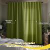 imageNICETOWN 100 Blackout Window Curtain Panels Cold and Full Light Blocking Drapes with Black Liner for Nursery 84 Inches Drop Thermal Insulated Draperies Pure White 2 Pieces 52 inches WideOlive Green