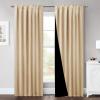 imageNICETOWN 100 Blackout Window Curtain Panels Cold and Full Light Blocking Drapes with Black Liner for Nursery 84 Inches Drop Thermal Insulated Draperies Pure White 2 Pieces 52 inches WideBiscotti Beige