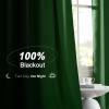 imageNICETOWN 100 Blackout Window Curtain Panels Cold and Full Light Blocking Drapes with Black Liner for Nursery 84 Inches Drop Thermal Insulated Draperies Pure White 2 Pieces 52 inches WideForest Green