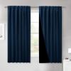 imageNICETOWN 100 Blackout Window Curtain Panels Cold and Full Light Blocking Drapes with Black Liner for Nursery 84 Inches Drop Thermal Insulated Draperies Pure White 2 Pieces 52 inches WideNavy