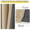 imageNICETOWN 2 Panels Faux Linen 100 Blackout Curtains for Living Room Rod PocketBack TabHook Belt Room Darkening Window Treatment with Liner Thermal Curtains for Bedroom Natural W50 x L96Oatmeal