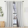 imageNICETOWN 2 Panels Faux Linen 100 Blackout Curtains for Living Room Rod PocketBack TabHook Belt Room Darkening Window Treatment with Liner Thermal Curtains for Bedroom Natural W50 x L96Greyish White