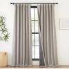 imageNICETOWN 2 Panels Faux Linen 100 Blackout Curtains for Living Room Rod PocketBack TabHook Belt Room Darkening Window Treatment with Liner Thermal Curtains for Bedroom Natural W50 x L96Angora