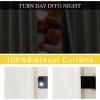 imageNICETOWN 2 Panels Faux Linen 100 Blackout Curtains for Living Room Rod PocketBack TabHook Belt Room Darkening Window Treatment with Liner Thermal Curtains for Bedroom Natural W50 x L96Natural
