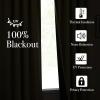 imageNICETOWN 2 Panels Faux Linen 100 Blackout Curtains for Living Room Rod PocketBack TabHook Belt Room Darkening Window Treatment with Liner Thermal Curtains for Bedroom Natural W50 x L96Beige