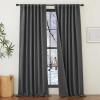 imageNICETOWN 2 Panels Faux Linen 100 Blackout Curtains for Living Room Rod PocketBack TabHook Belt Room Darkening Window Treatment with Liner Thermal Curtains for Bedroom Natural W50 x L96Charcoal Gray