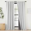imageNICETOWN 2 Panels Faux Linen 100 Blackout Curtains for Living Room Rod PocketBack TabHook Belt Room Darkening Window Treatment with Liner Thermal Curtains for Bedroom Natural W50 x L96Greyish White