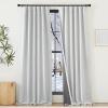 imageNICETOWN 2 Panels Faux Linen 100 Blackout Curtains for Living Room Rod PocketBack TabHook Belt Room Darkening Window Treatment with Liner Thermal Curtains for Bedroom Natural W50 x L96Greyish White