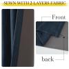 imageNICETOWN 2 Panels Faux Linen 100 Blackout Curtains for Living Room Rod PocketBack TabHook Belt Room Darkening Window Treatment with Liner Thermal Curtains for Bedroom Natural W50 x L96Navy Blue