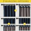 imageNICETOWN 2 Panels Faux Linen 100 Blackout Curtains for Living Room Rod PocketBack TabHook Belt Room Darkening Window Treatment with Liner Thermal Curtains for Bedroom Natural W50 x L96Navy Blue