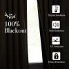 imageNICETOWN 2 Panels Faux Linen 100 Blackout Curtains for Living Room Rod PocketBack TabHook Belt Room Darkening Window Treatment with Liner Thermal Curtains for Bedroom Natural W50 x L96Oatmeal