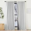 imageNICETOWN 2 Panels Faux Linen 100 Blackout Curtains for Living Room Rod PocketBack TabHook Belt Room Darkening Window Treatment with Liner Thermal Curtains for Bedroom Natural W50 x L96Greyish White
