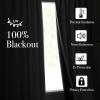 imageNICETOWN 2 Panels Faux Linen 100 Blackout Curtains for Living Room Rod PocketBack TabHook Belt Room Darkening Window Treatment with Liner Thermal Curtains for Bedroom Natural W50 x L96Greyish White