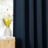 imageNICETOWN 2 Panels Faux Linen 100 Blackout Curtains for Living Room Rod PocketBack TabHook Belt Room Darkening Window Treatment with Liner Thermal Curtains for Bedroom Natural W50 x L96Navy Blue