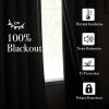 imageNICETOWN 2 Panels Faux Linen 100 Blackout Curtains for Living Room Rod PocketBack TabHook Belt Room Darkening Window Treatment with Liner Thermal Curtains for Bedroom Natural W50 x L96Angora