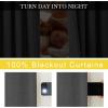 imageNICETOWN 2 Panels Faux Linen 100 Blackout Curtains for Living Room Rod PocketBack TabHook Belt Room Darkening Window Treatment with Liner Thermal Curtains for Bedroom Natural W50 x L96Charcoal Gray