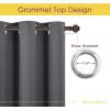 imageNICETOWN Bedroom Curtains Blackout Drapery Panels Three Pass Microfiber Thermal Insulated Solid Ring Top Blackout Window CurtainsDrapes Two Panels 60 x 84 inches Gray