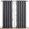imageNICETOWN Bedroom Curtains Blackout Drapery Panels Three Pass Microfiber Thermal Insulated Solid Ring Top Blackout Window CurtainsDrapes Two Panels 60 x 84 inches Gray