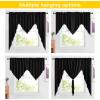 imageNICETOWN Blackout Window Treatment Pole Pocket Kitchen Tier Curtains Tailored Scalloped ValanceSwags for Living Room One Pair 36 Wide by 63inches Long Each Panel GreyPom Pomblack