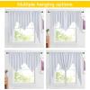 imageNICETOWN Blackout Window Treatment Pole Pocket Kitchen Tier Curtains Tailored Scalloped ValanceSwags for Living Room One Pair 36 Wide by 63inches Long Each Panel GreyPom Pomgreyish White